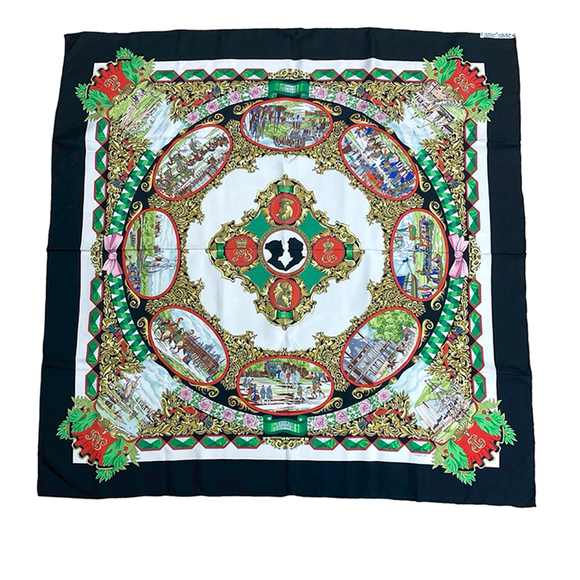 Pre-Loved Hermes L Entente Cordiale Silk Scarf 90 - Picture 2 of 5